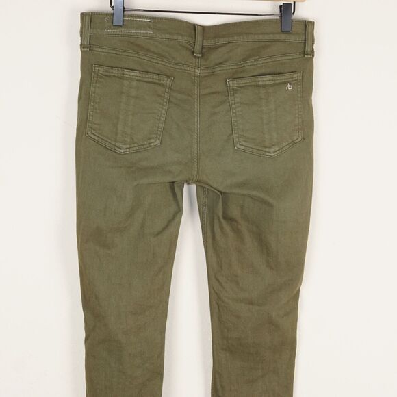 Rag & Bone Green Skinny Jeans with Stretch Fit - Picture 4 of 12